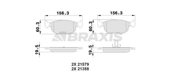 Braxis AB0488 Brake Pad Set, disc brake AB0488: Buy near me in Poland at 2407.PL - Good price!