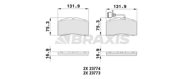 Braxis AB0480 Brake Pad Set, disc brake AB0480: Buy near me at 2407.PL in Poland at an Affordable price!