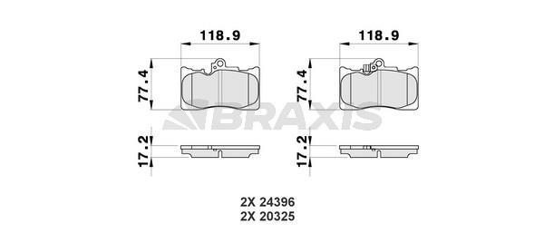 Braxis AB0476 Тормозные колодки дисковые, комплект AB0476: Отличная цена - Купить в Польше на 2407.PL!