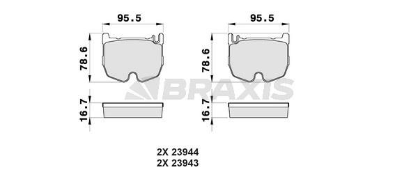 Braxis AB0465 Brake Pad Set, disc brake AB0465: Buy near me in Poland at 2407.PL - Good price!