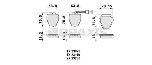Braxis AB0462 Brake Pad Set, disc brake AB0462: Buy near me in Poland at 2407.PL - Good price!