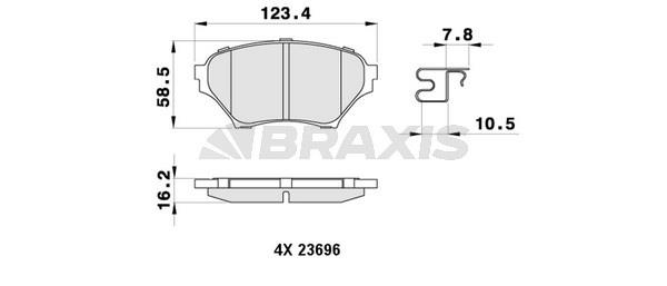 Braxis AB0459 Brake Pad Set, disc brake AB0459: Buy near me in Poland at 2407.PL - Good price!
