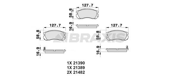 Braxis AB0451 Тормозные колодки дисковые, комплект AB0451: Отличная цена - Купить в Польше на 2407.PL!
