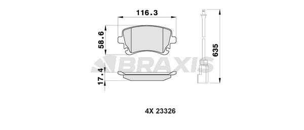 Braxis AB0448 Brake Pad Set, disc brake AB0448: Buy near me in Poland at 2407.PL - Good price!