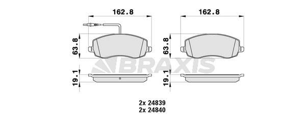Braxis AB0438 Brake Pad Set, disc brake AB0438: Buy near me in Poland at 2407.PL - Good price!