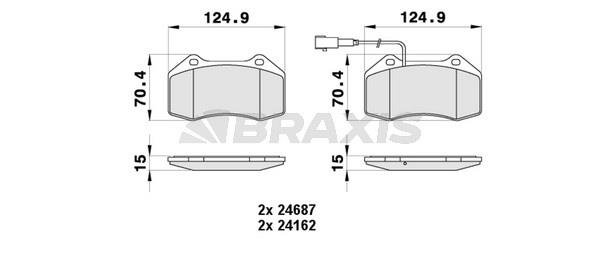 Braxis AB0435 Brake Pad Set, disc brake AB0435: Buy near me in Poland at 2407.PL - Good price!