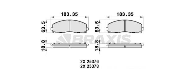 Braxis AB0426 Brake Pad Set, disc brake AB0426: Buy near me in Poland at 2407.PL - Good price!
