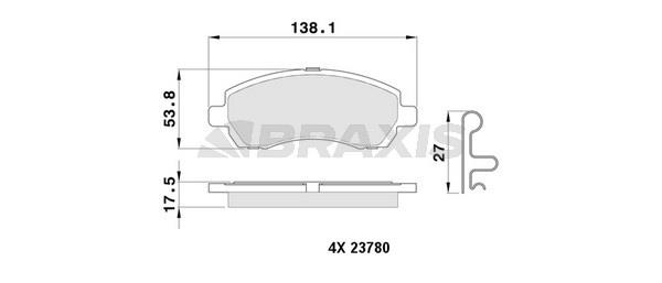 Braxis AB0386 Тормозные колодки дисковые, комплект AB0386: Отличная цена - Купить в Польше на 2407.PL!