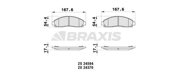Braxis AB0377 Гальмівні колодки, комплект AB0377: Приваблива ціна - Купити у Польщі на 2407.PL!