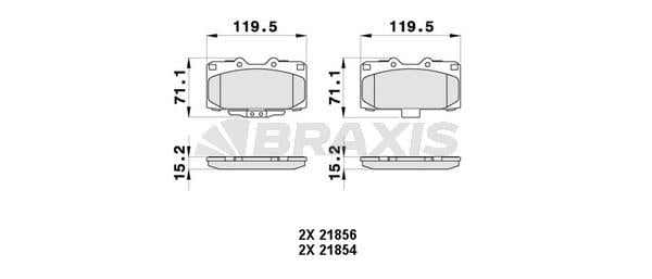 Braxis AB0370 Brake Pad Set, disc brake AB0370: Buy near me at 2407.PL in Poland at an Affordable price!