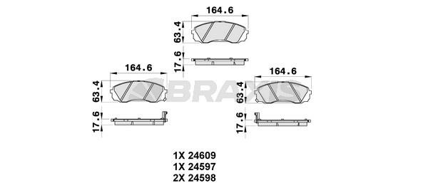 Braxis AB0352 Brake Pad Set, disc brake AB0352: Buy near me at 2407.PL in Poland at an Affordable price!