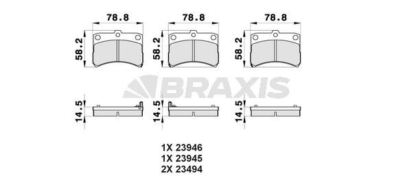 Braxis AB0347 Brake Pad Set, disc brake AB0347: Buy near me in Poland at 2407.PL - Good price!