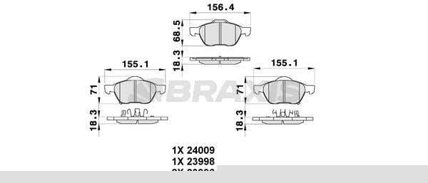 Braxis AB0340 Brake Pad Set, disc brake AB0340: Buy near me at 2407.PL in Poland at an Affordable price!
