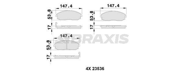 Braxis AB0251 Brake Pad Set, disc brake AB0251: Buy near me in Poland at 2407.PL - Good price!