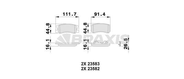 Braxis AB0246 Scheibenbremsbeläge, Set AB0246: Kaufen Sie zu einem guten Preis in Polen bei 2407.PL!