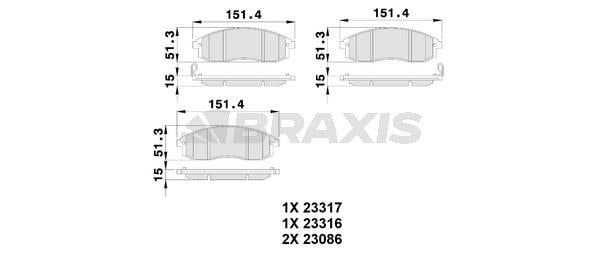 Braxis AB0243 Гальмівні колодки, комплект AB0243: Приваблива ціна - Купити у Польщі на 2407.PL!