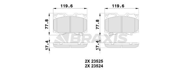 Braxis AB0227 Brake Pad Set, disc brake AB0227: Buy near me in Poland at 2407.PL - Good price!