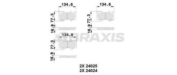 Braxis AB0226 Brake Pad Set, disc brake AB0226: Buy near me in Poland at 2407.PL - Good price!