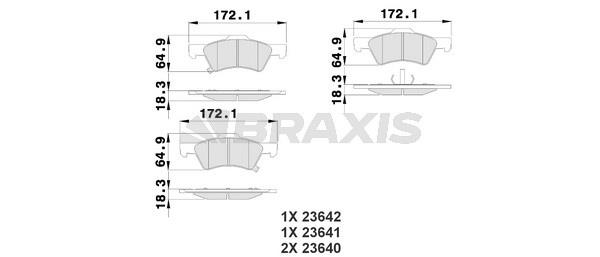 Braxis AB0214 Brake Pad Set, disc brake AB0214: Buy near me in Poland at 2407.PL - Good price!