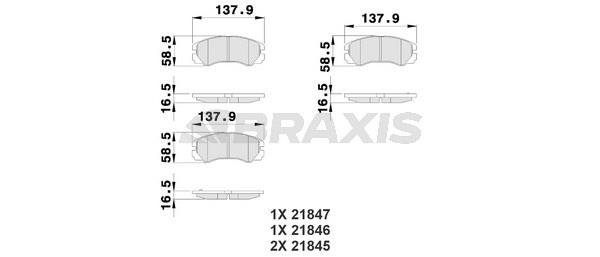 Braxis AB0212 Гальмівні колодки, комплект AB0212: Приваблива ціна - Купити у Польщі на 2407.PL!