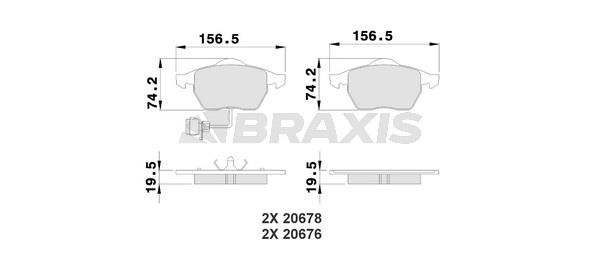 Braxis AB0208 Гальмівні колодки, комплект AB0208: Приваблива ціна - Купити у Польщі на 2407.PL!