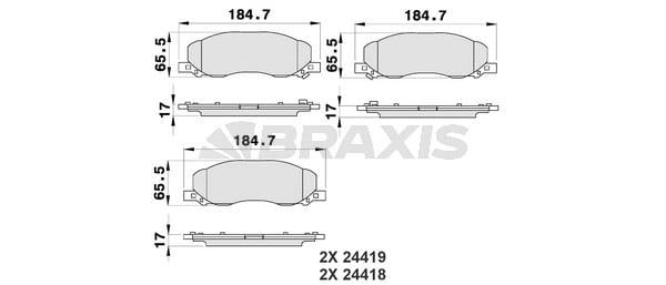 Braxis AB0186 Brake Pad Set, disc brake AB0186: Buy near me in Poland at 2407.PL - Good price!
