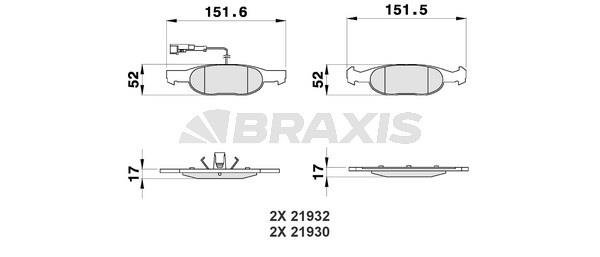 Braxis AB0182 Klocki hamulcowe, zestaw AB0182: Dobra cena w Polsce na 2407.PL - Kup Teraz!