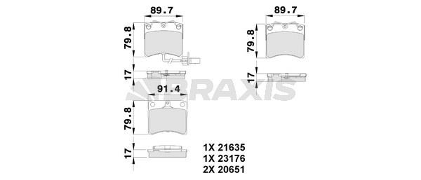 Braxis AB0179 Brake Pad Set, disc brake AB0179: Buy near me in Poland at 2407.PL - Good price!