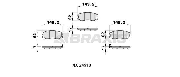 Braxis AB0172 Тормозные колодки дисковые, комплект AB0172: Купить в Польше - Отличная цена на 2407.PL!