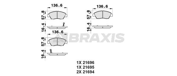 Braxis AB0170 Гальмівні колодки, комплект AB0170: Купити у Польщі - Добра ціна на 2407.PL!