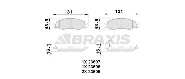 Braxis AB0119 Гальмівні колодки, комплект AB0119: Приваблива ціна - Купити у Польщі на 2407.PL!