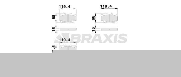 Braxis AB0115 Гальмівні колодки, комплект AB0115: Приваблива ціна - Купити у Польщі на 2407.PL!