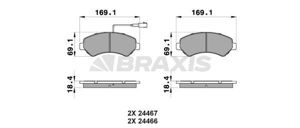 Braxis AB0111 Гальмівні колодки, комплект AB0111: Приваблива ціна - Купити у Польщі на 2407.PL!