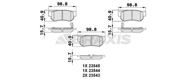 Braxis AB0097 Brake Pad Set, disc brake AB0097: Buy near me in Poland at 2407.PL - Good price!