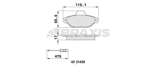 Braxis AB0058 Brake Pad Set, disc brake AB0058: Buy near me at 2407.PL in Poland at an Affordable price!