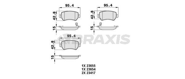 Braxis AB0056 Brake Pad Set, disc brake AB0056: Buy near me in Poland at 2407.PL - Good price!