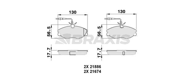 Braxis AB0048 Brake Pad Set, disc brake AB0048: Buy near me in Poland at 2407.PL - Good price!