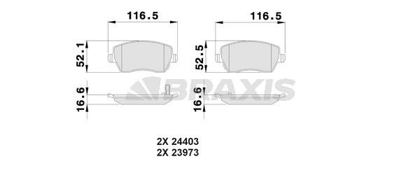 Braxis AB0034 Тормозные колодки дисковые, комплект AB0034: Отличная цена - Купить в Польше на 2407.PL!