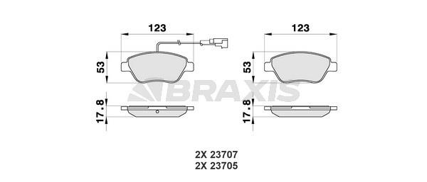 Braxis AB0012 Brake Pad Set, disc brake AB0012: Buy near me in Poland at 2407.PL - Good price!