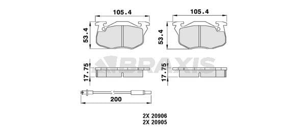 Braxis AB0011 Brake Pad Set, disc brake AB0011: Buy near me in Poland at 2407.PL - Good price!