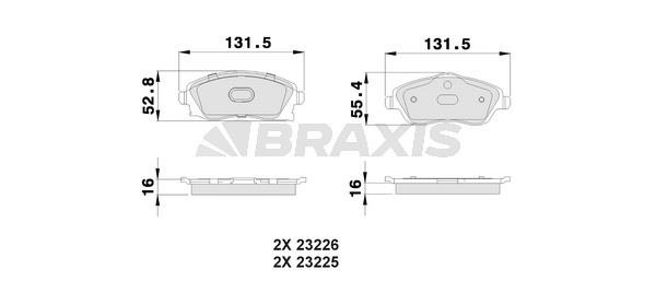 Braxis AB0007 Brake Pad Set, disc brake AB0007: Buy near me in Poland at 2407.PL - Good price!