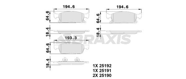 Braxis AA0513 Brake Pad Set, disc brake AA0513: Buy near me in Poland at 2407.PL - Good price!
