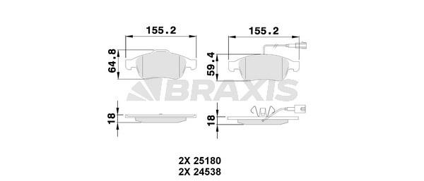 Braxis AA0507 Тормозные колодки дисковые, комплект AA0507: Отличная цена - Купить в Польше на 2407.PL!