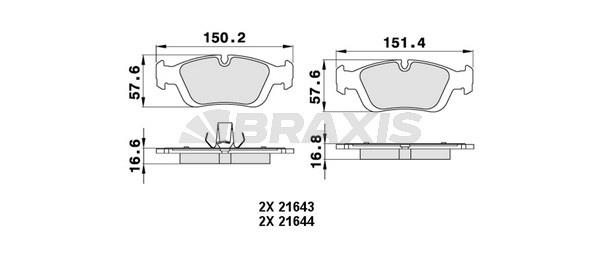 Braxis AA0414 Brake Pad Set, disc brake AA0414: Buy near me in Poland at 2407.PL - Good price!