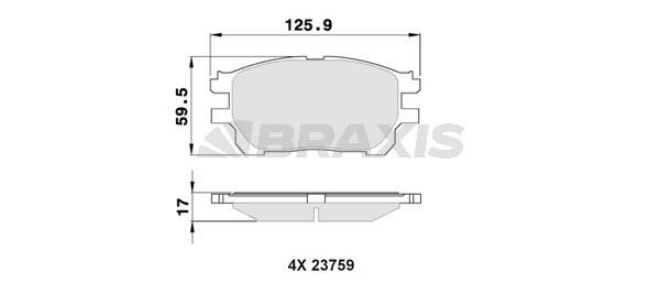 Braxis AA0368 Brake Pad Set, disc brake AA0368: Buy near me in Poland at 2407.PL - Good price!