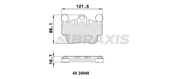 Braxis AA0358 Brake Pad Set, disc brake AA0358: Buy near me in Poland at 2407.PL - Good price!