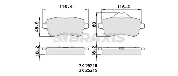 Braxis AA0332 Brake Pad Set, disc brake AA0332: Buy near me at 2407.PL in Poland at an Affordable price!