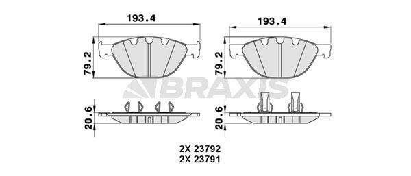 Braxis AA0270 Brake Pad Set, disc brake AA0270: Buy near me in Poland at 2407.PL - Good price!