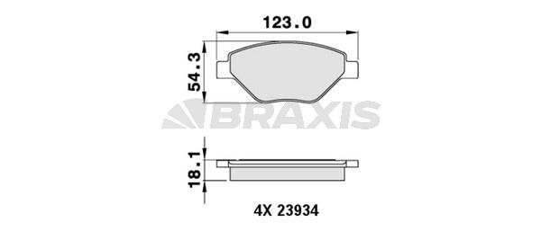 Braxis AA0236 Brake Pad Set, disc brake AA0236: Buy near me at 2407.PL in Poland at an Affordable price!