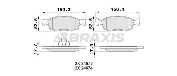 Braxis AA0178 Brake Pad Set, disc brake AA0178: Buy near me in Poland at 2407.PL - Good price!